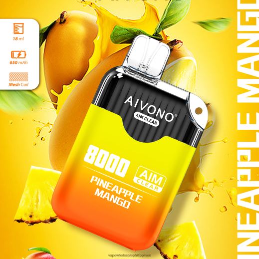 Vape Wholesaler - Aivono AIM CLEAR 8000 Pineapple Mango X6BJJP209