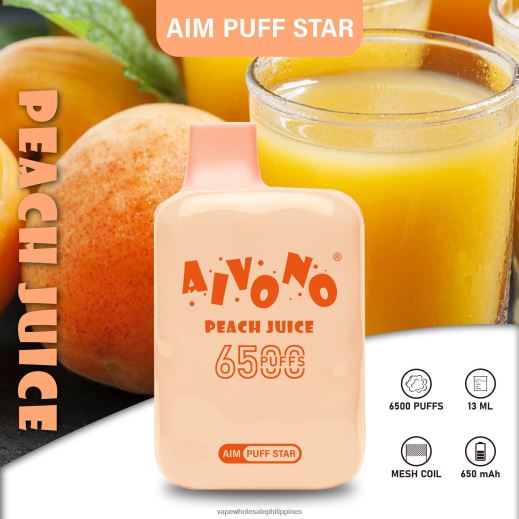 Vape Wholesaler - Aivono AIM PUFF STAR 6500 Peach Juice X6BJJP289