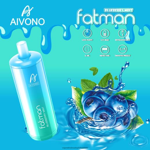 Vape Wholesale Supplier Philippines - Aivono FATMAN 6800 Blueberry Mint X6BJJP22