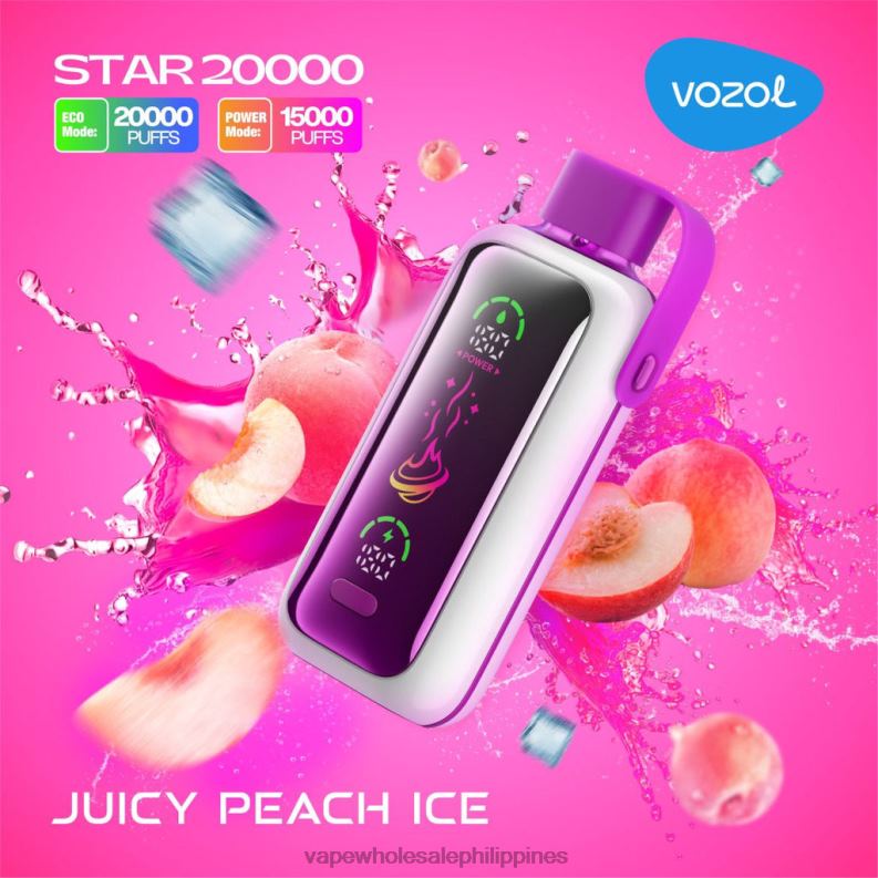 Vape Cheapest Price - JUICY PEACH ICE VOZOL STAR 20000 LD08L10